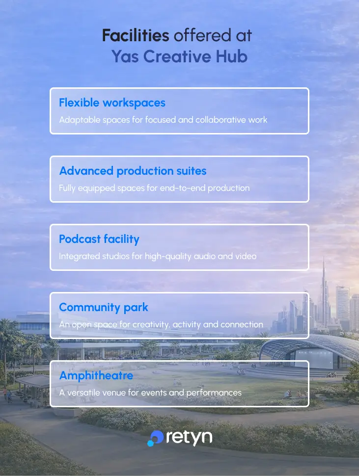 Facilities at Yas Creative Hub