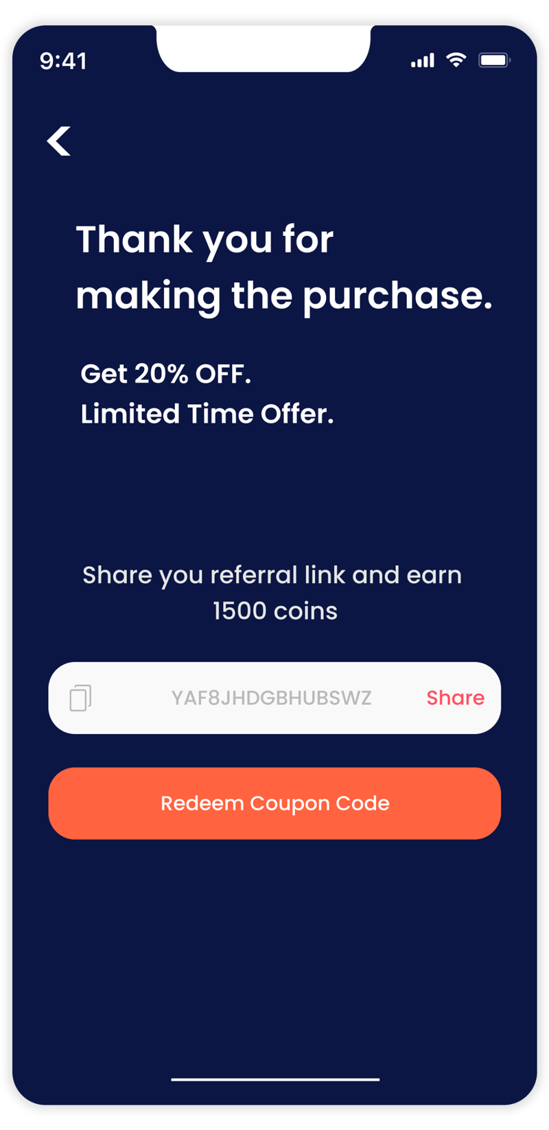 Reward coupons on every purchase