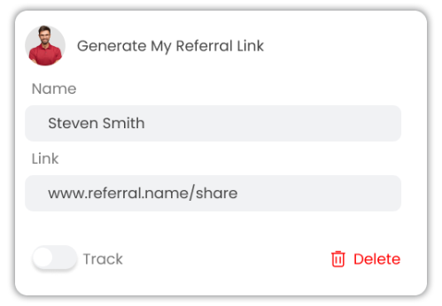 Generate referral links for customers