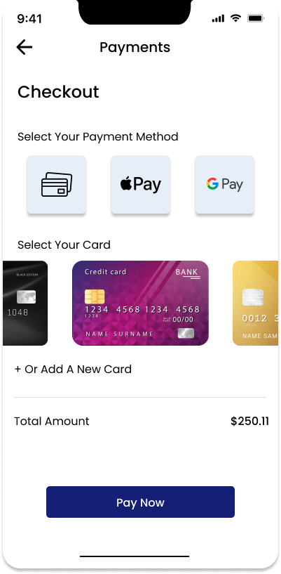 Multiple payment methods