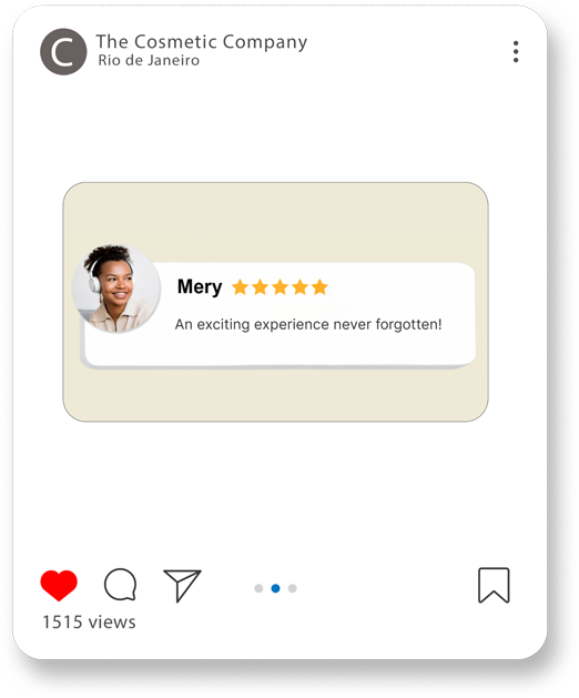 Publish customer reviews on social media