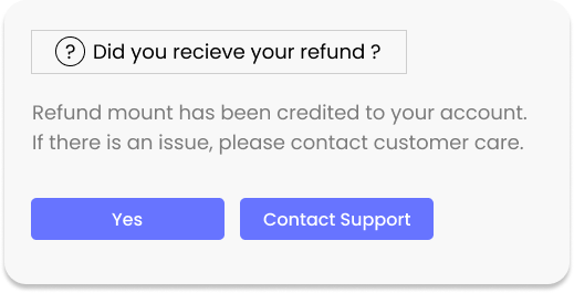 Support for refund issue