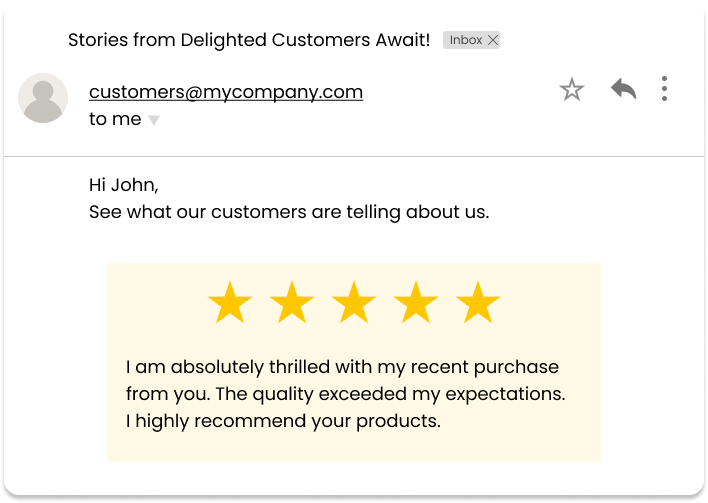 Share reviews through emails